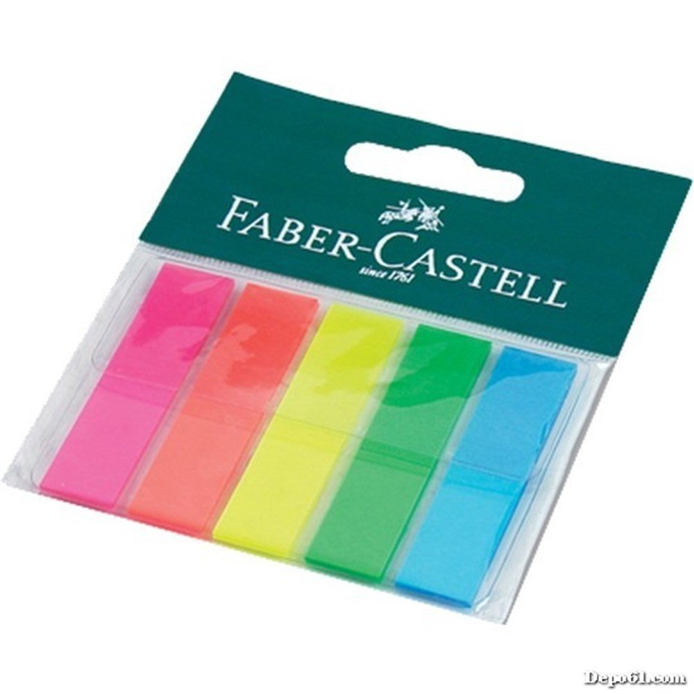 Faber Castell 5 Renk Yapışkanlı Ayraç 12x44mm