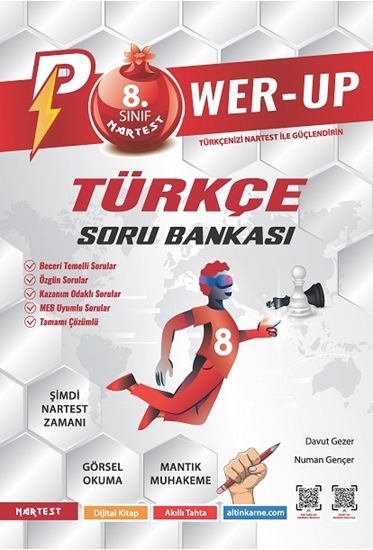 Nartest 8. Sınıf Power-up Türkçe Soru Bankası Kırmızı