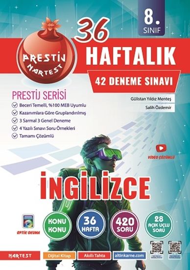 Nartest 8. Sınıf Haftalık İngilizce Denemeleri
