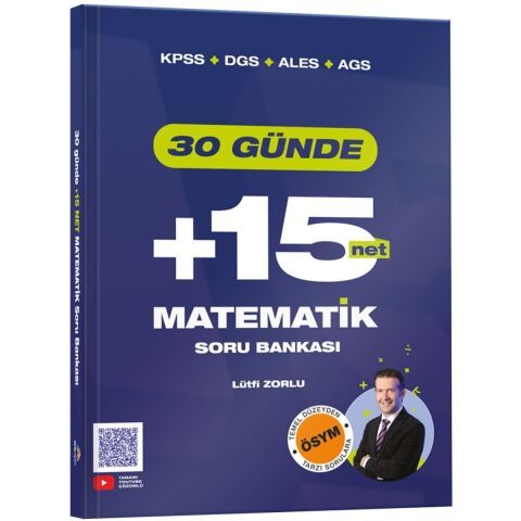 KPSS DGS ALES AGS 30 Günde Matematik +15 Net Soru Bankası Zorlu Eğitim
