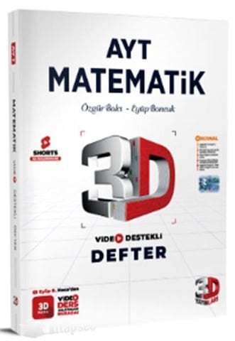 3D AYT MATEMATİK VİDEO DERS DEFTERİ