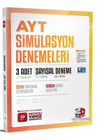 3D AYT Sayısal 3`lü Simülasyon Deneme