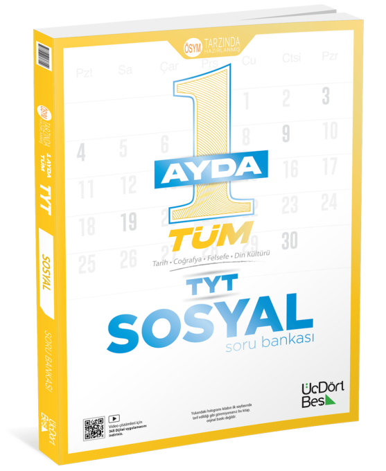 Üç Dört Beş 1 Ayda Tüm TYT Sosyal Soru Bankası