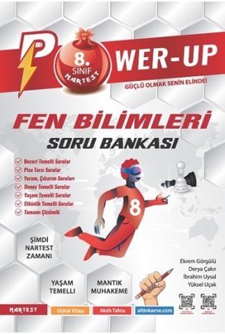 Nartest 8. Sınıf Power-up Fen Bilimleri Soru Bankası Kırmızı