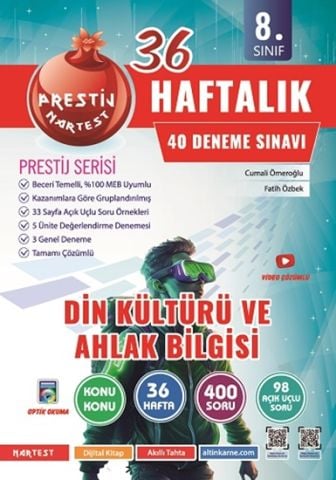 Nartest 8. Sınıf Haftalık Din Kültürü Ve Ahlak Bilgisi Denemeleri