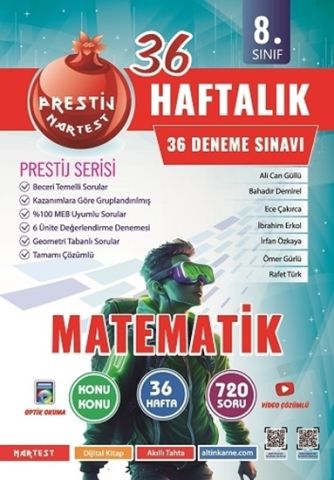 Nartest 8. Sınıf Haftalık Matematik Denemeleri