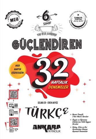 6. Sınıf Güçlendiren 32 Haftalık Türkçe Kazanım Denemeleri