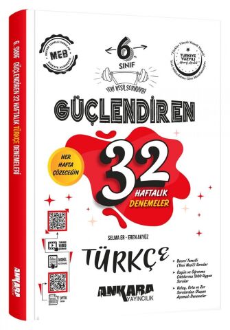 6. Sınıf Güçlendiren 32 Haftalık Türkçe Kazanım Denemeleri