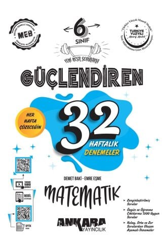 6. Sınıf Güçlendiren 32 Haftalık Matematik Kazanım Denemeleri