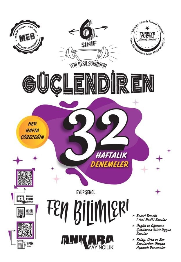 6. Sınıf Güçlendiren 32 Haftalık Fen Bilimleri Kazanım Denemeleri