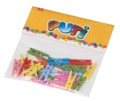 PUTİ MANDAL AHŞAP KARIŞIK RENKLİ 24 LÜ