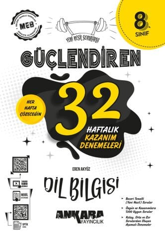 8. Sınıf Güçlendiren 32 Haftalık Dil Bilgisi Kazanım Denemeleri