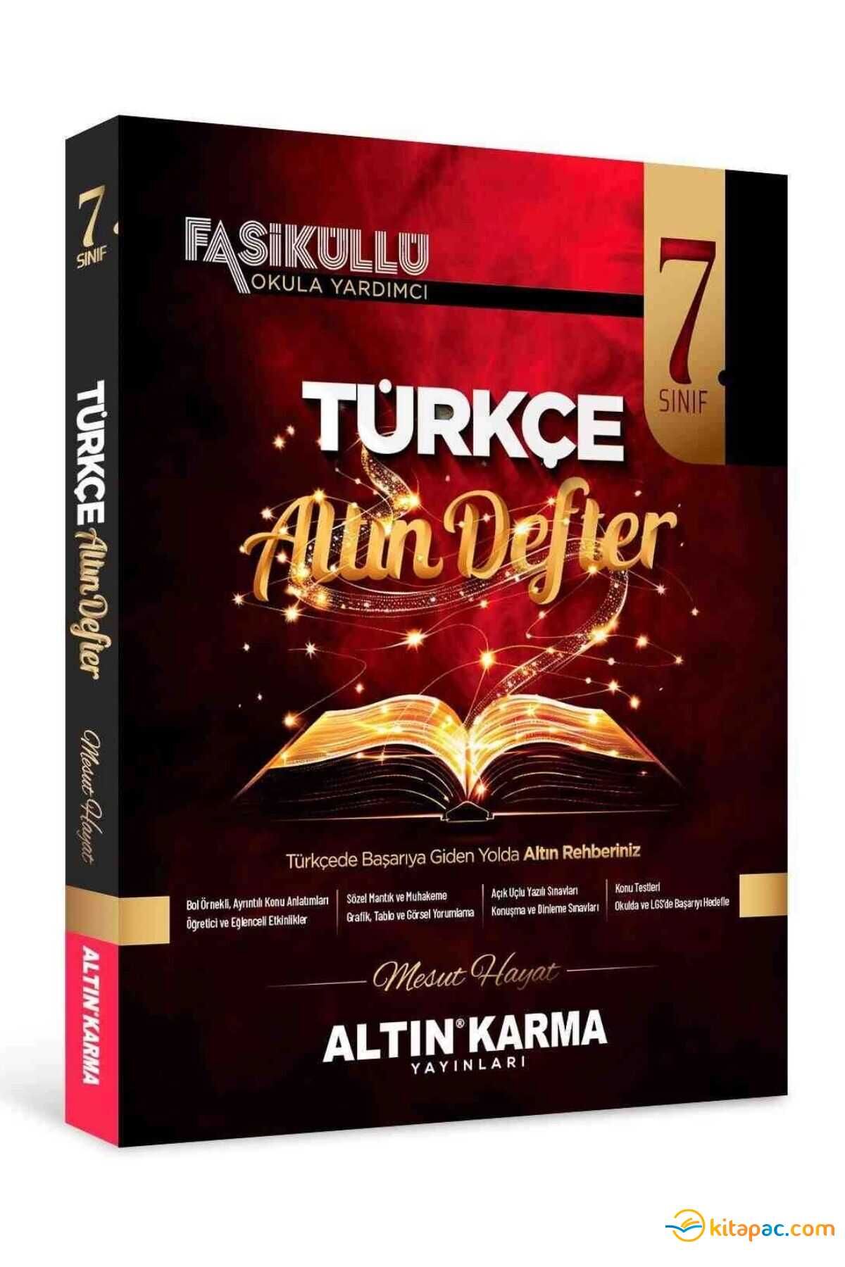 ALTIN KARMA 7.Sınıf Türkçe Altın Defter 2025-26