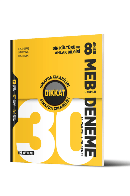 Hız Yayınları Din Kültürü ve Ahlak Bilgisi 30'lu Deneme 8. Sınıf