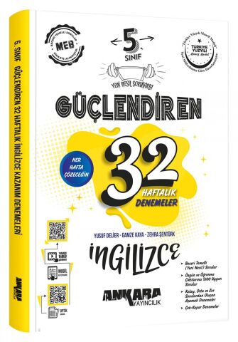 5. Sınıf Güçlendiren 32 Haftalık İngilizce Kazanım Denemeleri