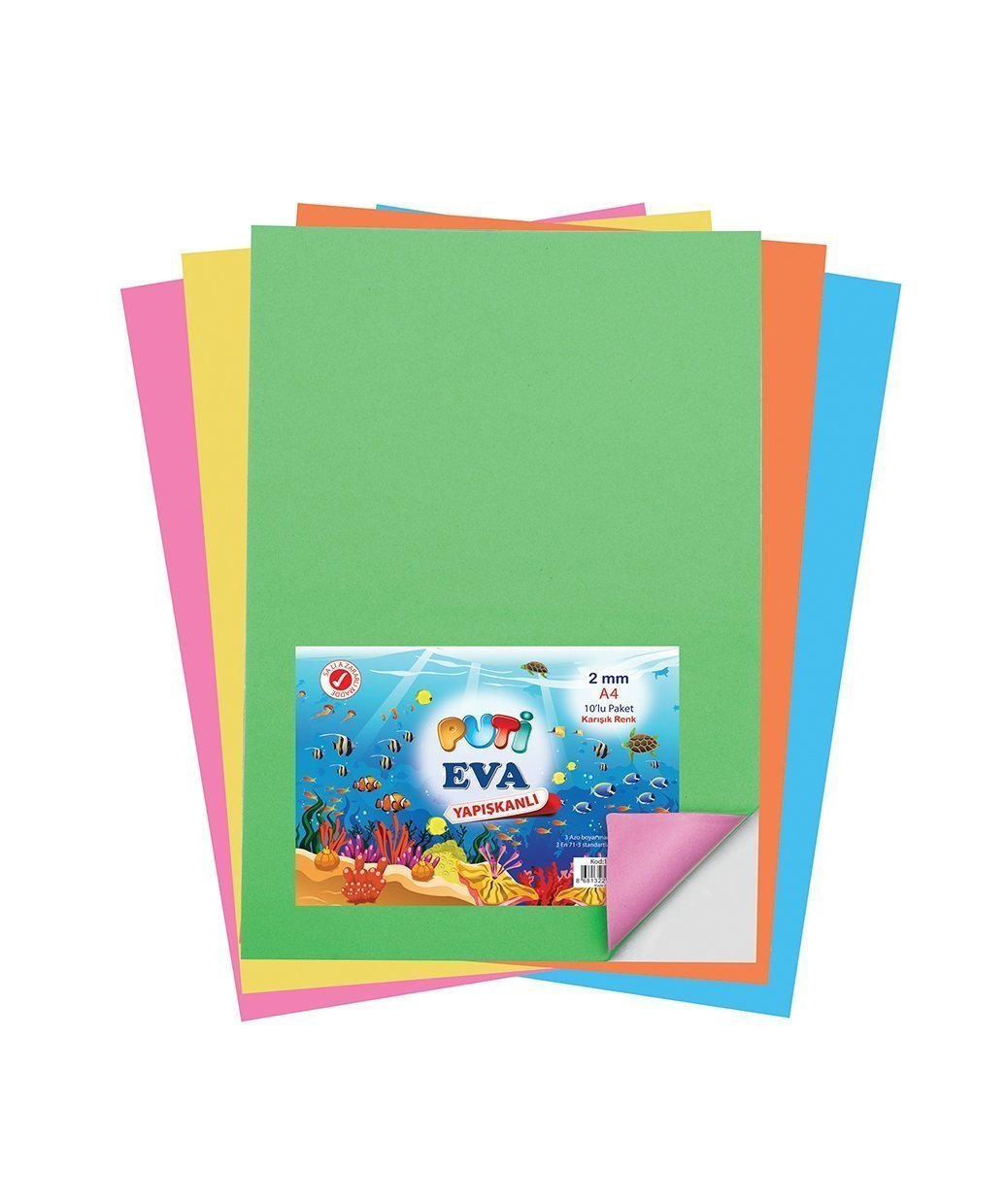 Puti A4 Yapışkanlı Eva 10Lu Karışık Renk