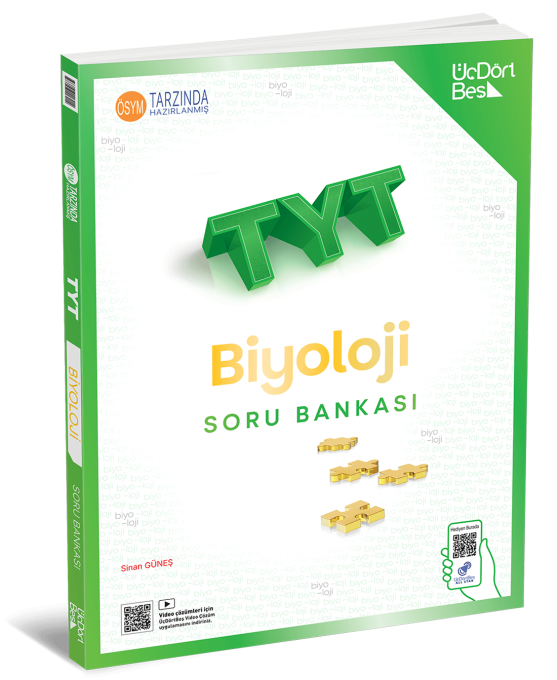 ÜçDörtBeş Yayınları TYT Biyoloji Soru Bankası