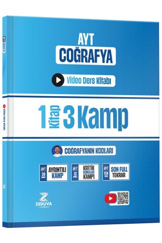 Zeduva Yayınları Coğrafyanın Kodları AYT Coğrafya 1 Kitap 3 Kamp Video Ders Kitabı