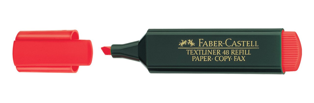 FABER CASTELL TEXTLINER 48 FOSFORLU KALEM Kırmızı